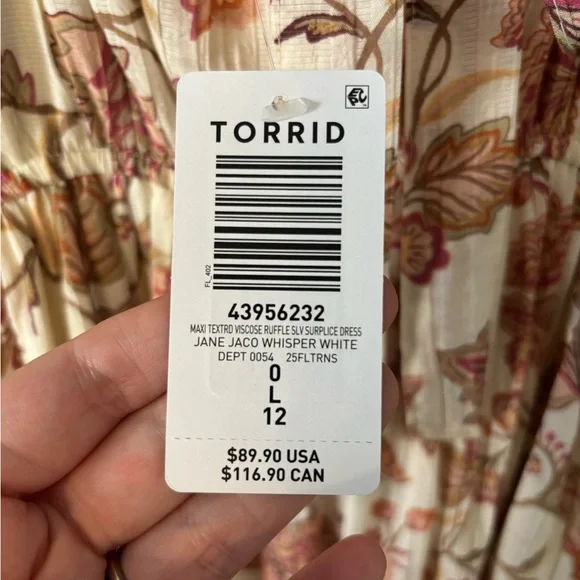 Torrid spring Floral Maxi ruffle sleeve surplice Dress NWT - Picture 4 of 4